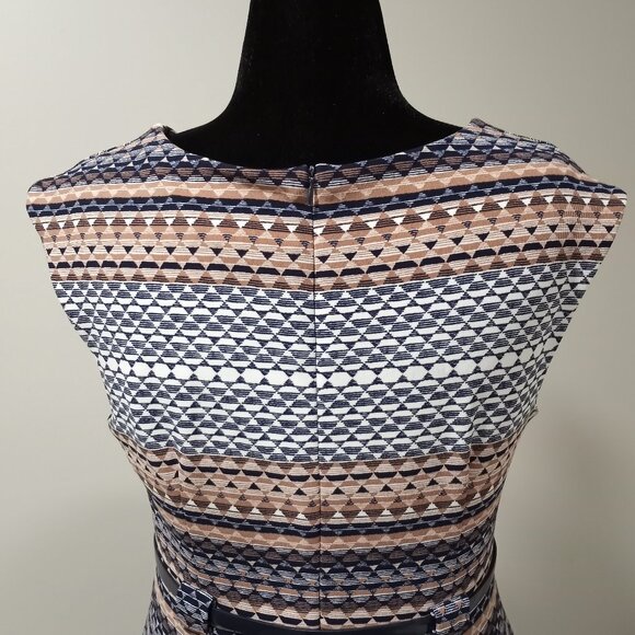 ILE NEW YORK MULTI-COLOUR PRINT SHEATH DRESS WITH BELT WOMEN SIZE 10 - Picture 9 of 12